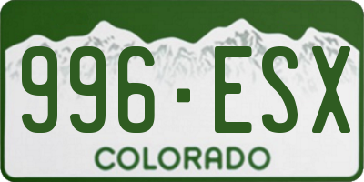 CO license plate 996ESX