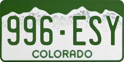 CO license plate 996ESY