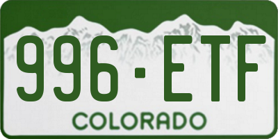 CO license plate 996ETF