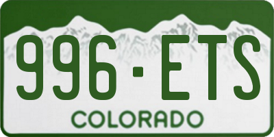 CO license plate 996ETS