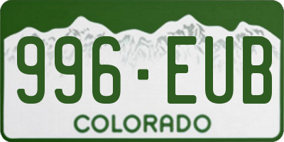 CO license plate 996EUB