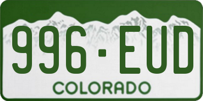 CO license plate 996EUD