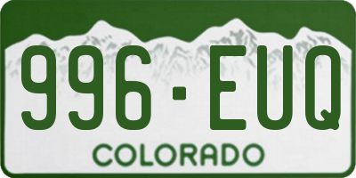 CO license plate 996EUQ