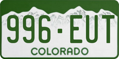 CO license plate 996EUT