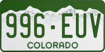 CO license plate 996EUV