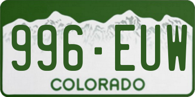 CO license plate 996EUW