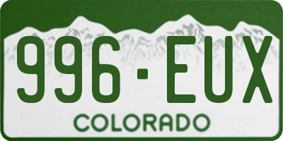 CO license plate 996EUX