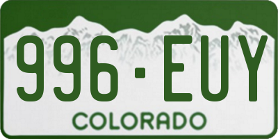 CO license plate 996EUY