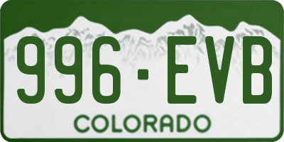 CO license plate 996EVB