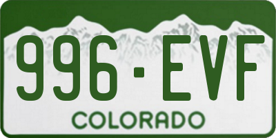 CO license plate 996EVF