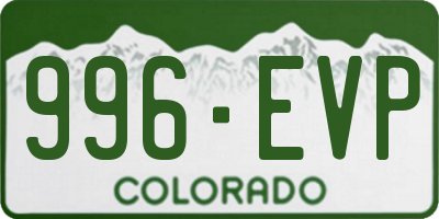 CO license plate 996EVP
