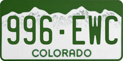 CO license plate 996EWC