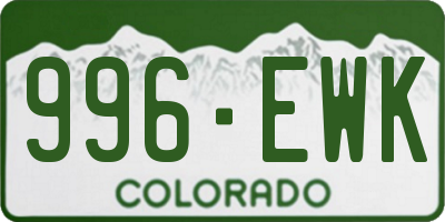 CO license plate 996EWK