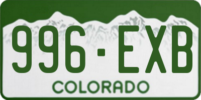 CO license plate 996EXB