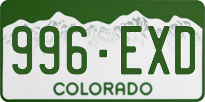 CO license plate 996EXD