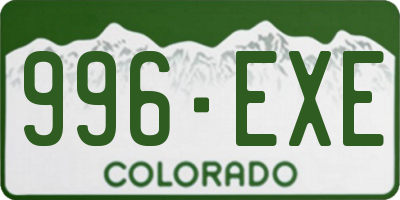 CO license plate 996EXE