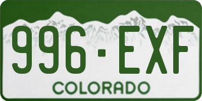 CO license plate 996EXF