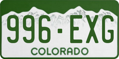 CO license plate 996EXG