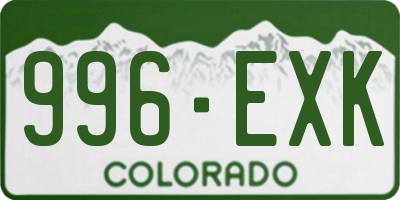 CO license plate 996EXK