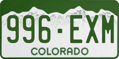 CO license plate 996EXM