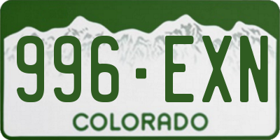 CO license plate 996EXN