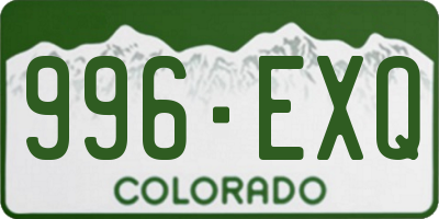 CO license plate 996EXQ