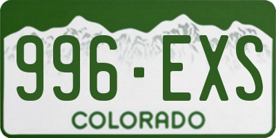CO license plate 996EXS