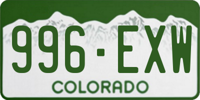 CO license plate 996EXW