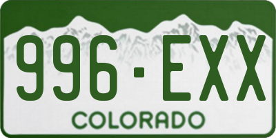 CO license plate 996EXX