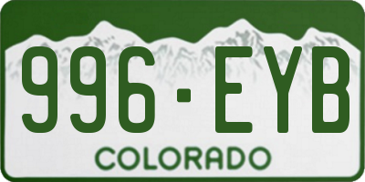 CO license plate 996EYB
