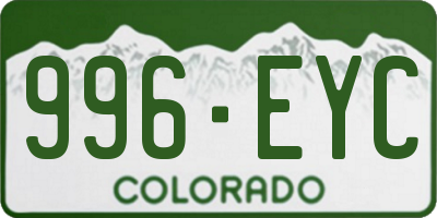 CO license plate 996EYC