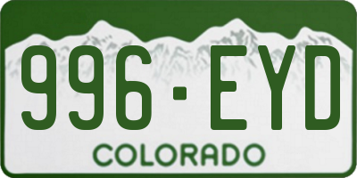 CO license plate 996EYD