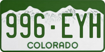 CO license plate 996EYH