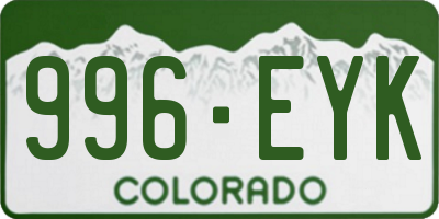 CO license plate 996EYK