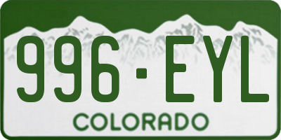 CO license plate 996EYL