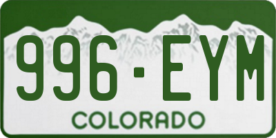 CO license plate 996EYM