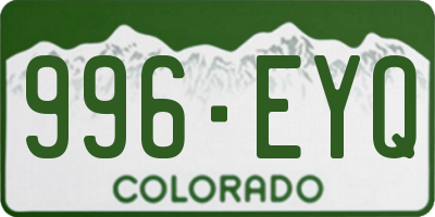CO license plate 996EYQ