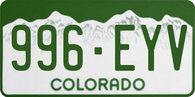 CO license plate 996EYV