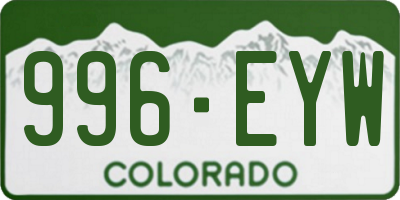 CO license plate 996EYW