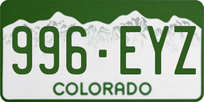 CO license plate 996EYZ