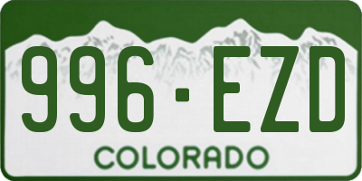 CO license plate 996EZD