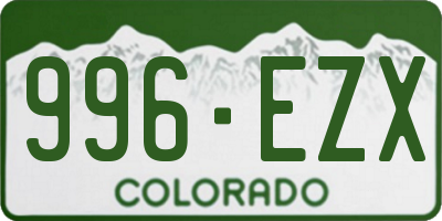 CO license plate 996EZX