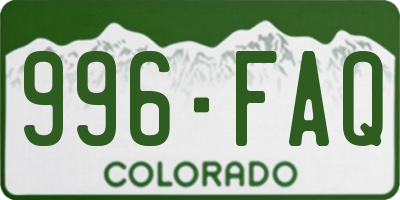 CO license plate 996FAQ