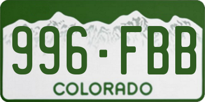 CO license plate 996FBB