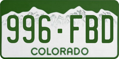 CO license plate 996FBD