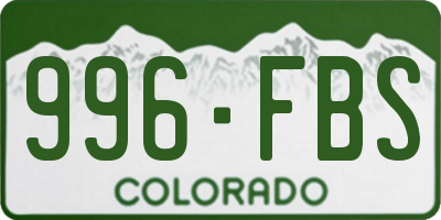CO license plate 996FBS