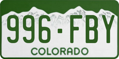 CO license plate 996FBY
