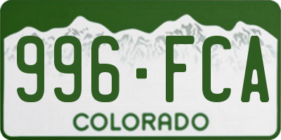 CO license plate 996FCA