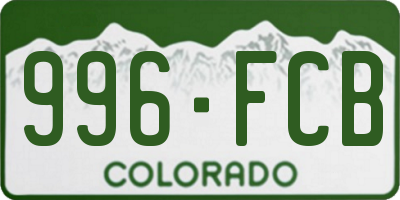 CO license plate 996FCB