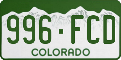 CO license plate 996FCD